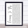 Pink Floyd Learning To Fly White Script Song Lyric Print