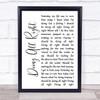 Queen Doing All Right White Script Song Lyric Print