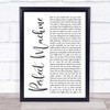 Starset Perfect Machine White Script Song Lyric Print