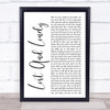 Aaron Lewis Lost And Lonely White Script Song Lyric Print