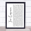 Marc Cohn True Companion White Script Song Lyric Print