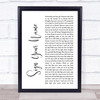 Terence Trent D'Arby Sign Your Name White Script Song Lyric Print