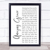 Hymn Amazing Grace White Script Song Lyric Print