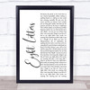Take That Eight Letters White Script Song Lyric Print