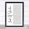 Big Country Just A Shadow White Script Song Lyric Print