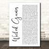 The Weeknd Wicked Games White Script Song Lyric Print