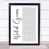 The Weeknd Wicked Games White Script Song Lyric Print
