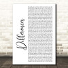 Ginuwine Differences White Script Song Lyric Print