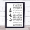 The Gaslight Anthem Handwritten White Script Song Lyric Print