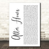 The Weeknd After Hours White Script Song Lyric Print