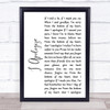 Billy Eckstine I Apologize White Script Song Lyric Print