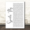 Taylor Swift Sparks Fly White Script Song Lyric Print