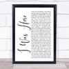 Beyonce I Was Here White Script Song Lyric Print