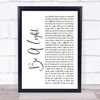 Thomas Rhett Be A Light White Script Song Lyric Print