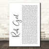 Hall & Oates Rich Girl White Script Song Lyric Print