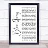 Staind Blow Away White Script Song Lyric Print