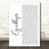 Post Malone Goodbyes White Script Song Lyric Print