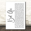 Lana Del Rey Bel Air White Script Song Lyric Print