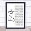 Lana Del Rey Bel Air White Script Song Lyric Print