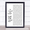 Sum 41 With Me White Script Song Lyric Print