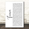 The Amity Affliction Forever White Script Song Lyric Print