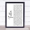 Hundred Reasons Falter White Script Song Lyric Print