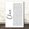 Beartooth Clever White Script Song Lyric Print