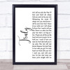 Lionel Richie Truly White Script Song Lyric Print