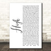 5 Seconds Of Summer High White Script Song Lyric Print