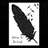 Joan Baez Blowin' In The Wind Black & White Feather & Birds Song Lyric Music Art Print