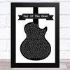 Hollywood Undead Day Of The Dead Black & White Guitar Song Lyric Music Art Print