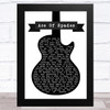 Motorhead Ace Of Spades Black & White Guitar Song Lyric Music Art Print