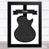Guns N' Roses Coma Black & White Guitar Song Lyric Music Art Print