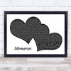 Maroon 5 Memories Landscape Black & White Two Hearts Song Lyric Music Art Print