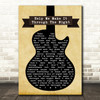 Willie Nelson Help Me Make It Through The Night Black Guitar Song Lyric Music Art Print