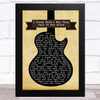 Elton John I Guess That's Why They Call It The Blues Black Guitar Song Lyric Music Art Print