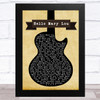 Ricky Nelson Hello Mary Lou Black Guitar Song Lyric Music Art Print