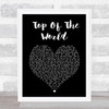 The Carpenters Top Of The World Black Heart Song Lyric Music Art Print