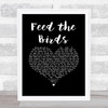 Julie Andrews - Mary Poppins Feed the Birds Black Heart Song Lyric Music Art Print