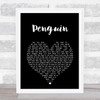 Christina Perri Penguin Black Heart Song Lyric Music Art Print