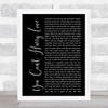 Phil Collins You Can't Hurry Love Black Script Song Lyric Music Art Print