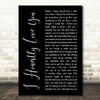 Olivia Newton-John I Honestly Love You Black Script Song Lyric Music Art Print