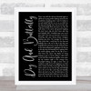 Heart Dog And Butterfly Black Script Song Lyric Music Art Print