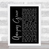 Alan Jackson Amazing Grace Black Script Song Lyric Music Art Print