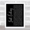 Stereophonics Just Looking Black Script Song Lyric Music Art Print