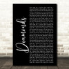 Rihanna Diamonds Black Script Song Lyric Music Art Print