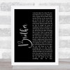 SAUL Brother Black Script Song Lyric Music Art Print