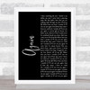 Lenny Kravitz Again Black Script Song Lyric Music Art Print