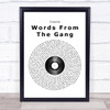 Coone Words From The Gang Vinyl Record Song Lyric Quote Print