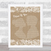Boyzone Picture Of You Burlap & Lace Song Lyric Music Art Print